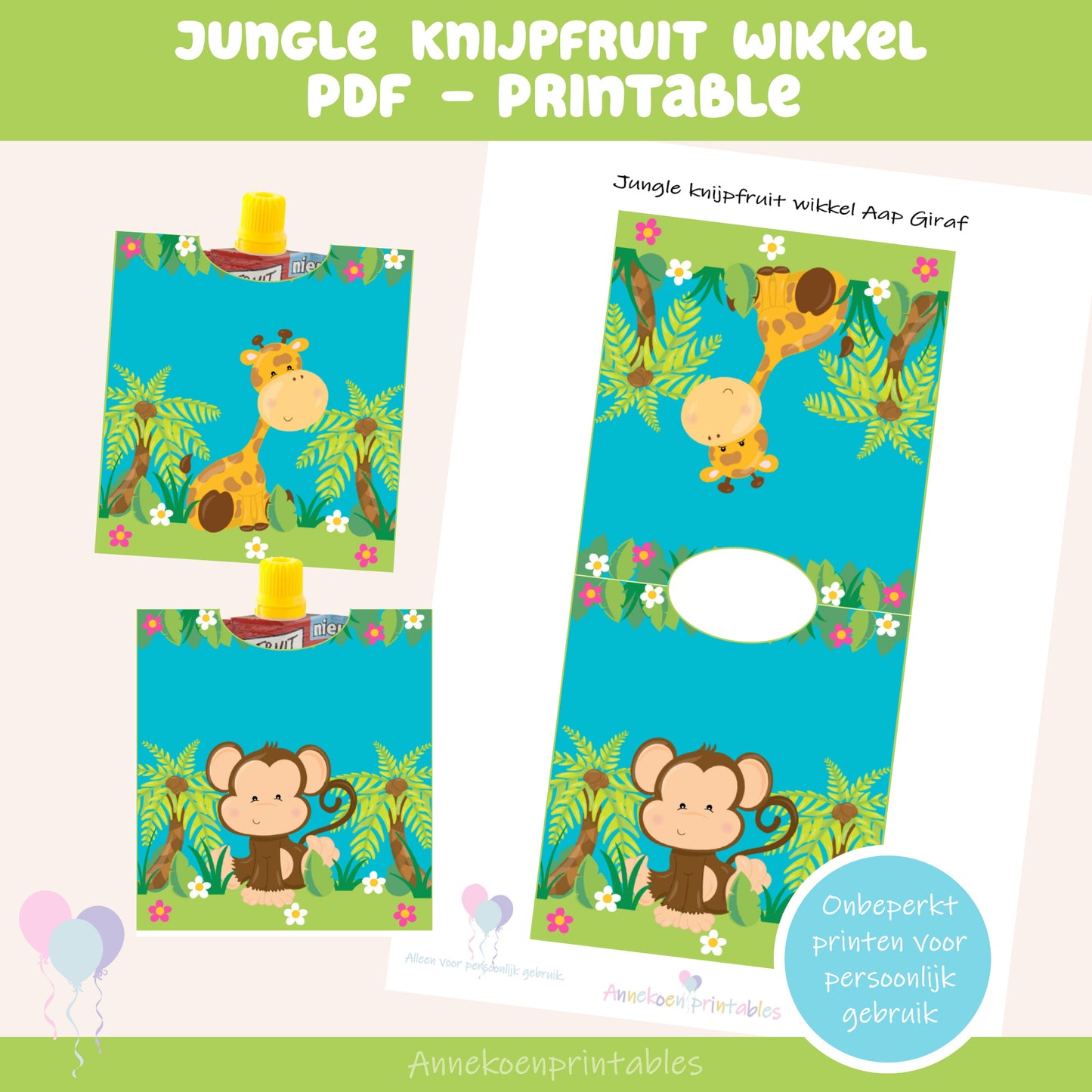 Jungle knijpfruit wikkel Aap Giraf