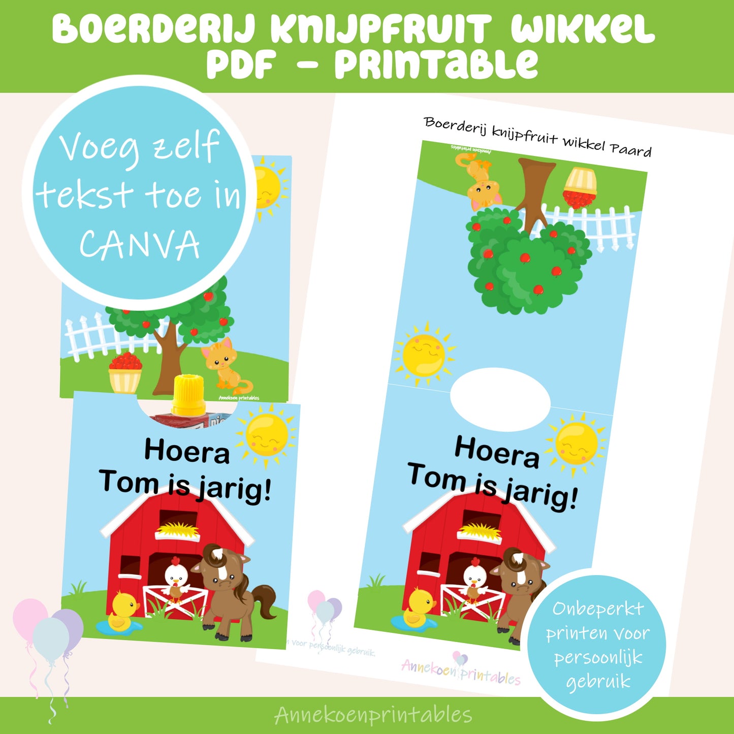 Boerderij knijpfruit wikkel Paard
