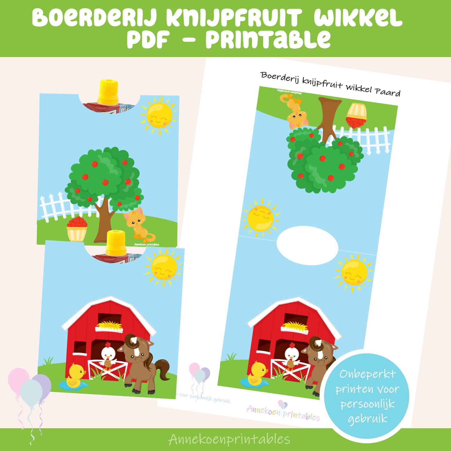 Boerderij knijpfruit wikkel Paard