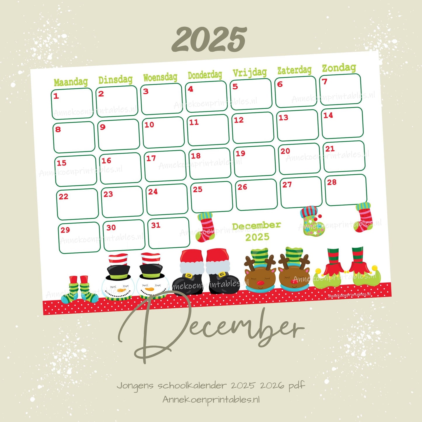 December kalender Kerst serie Jongens 2025 - 2026