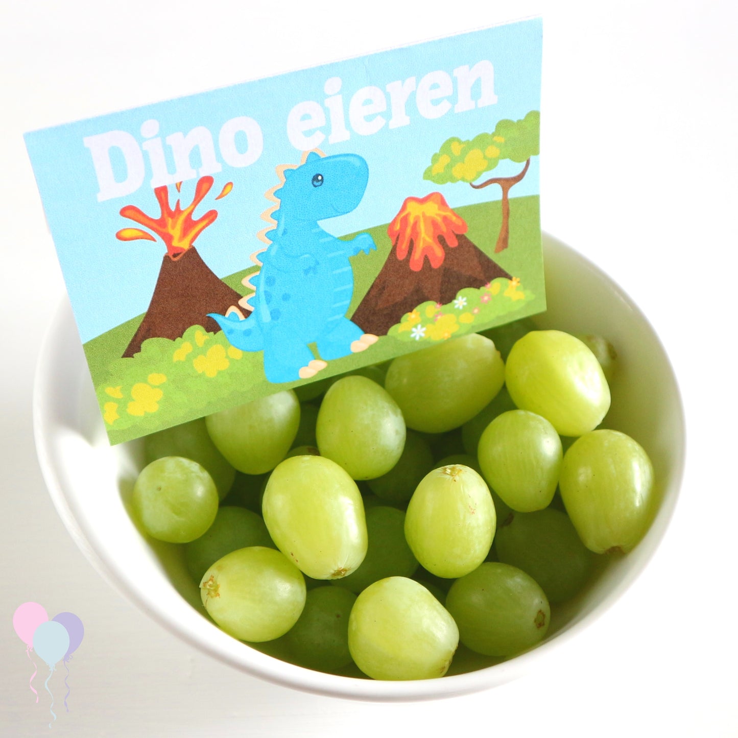 Dino eieren traktatie zakje label