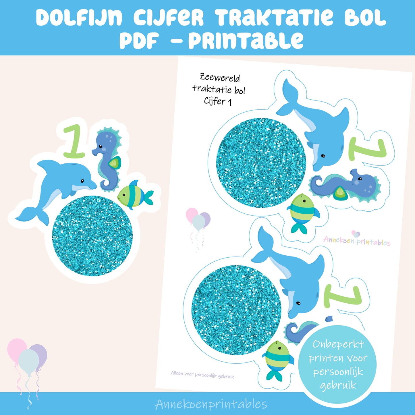 Dolfijn traktatie bol cijfer 1