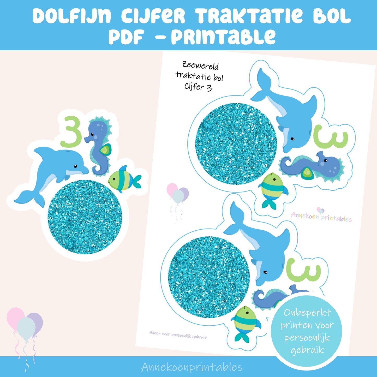 Dolfijn traktatie bol cijfer 3