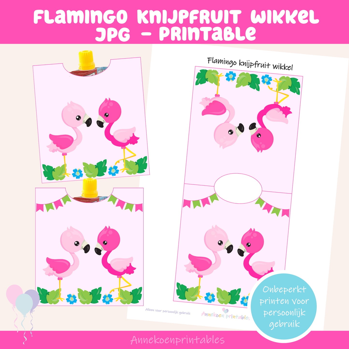 Flamingo knijpfruit wikkel