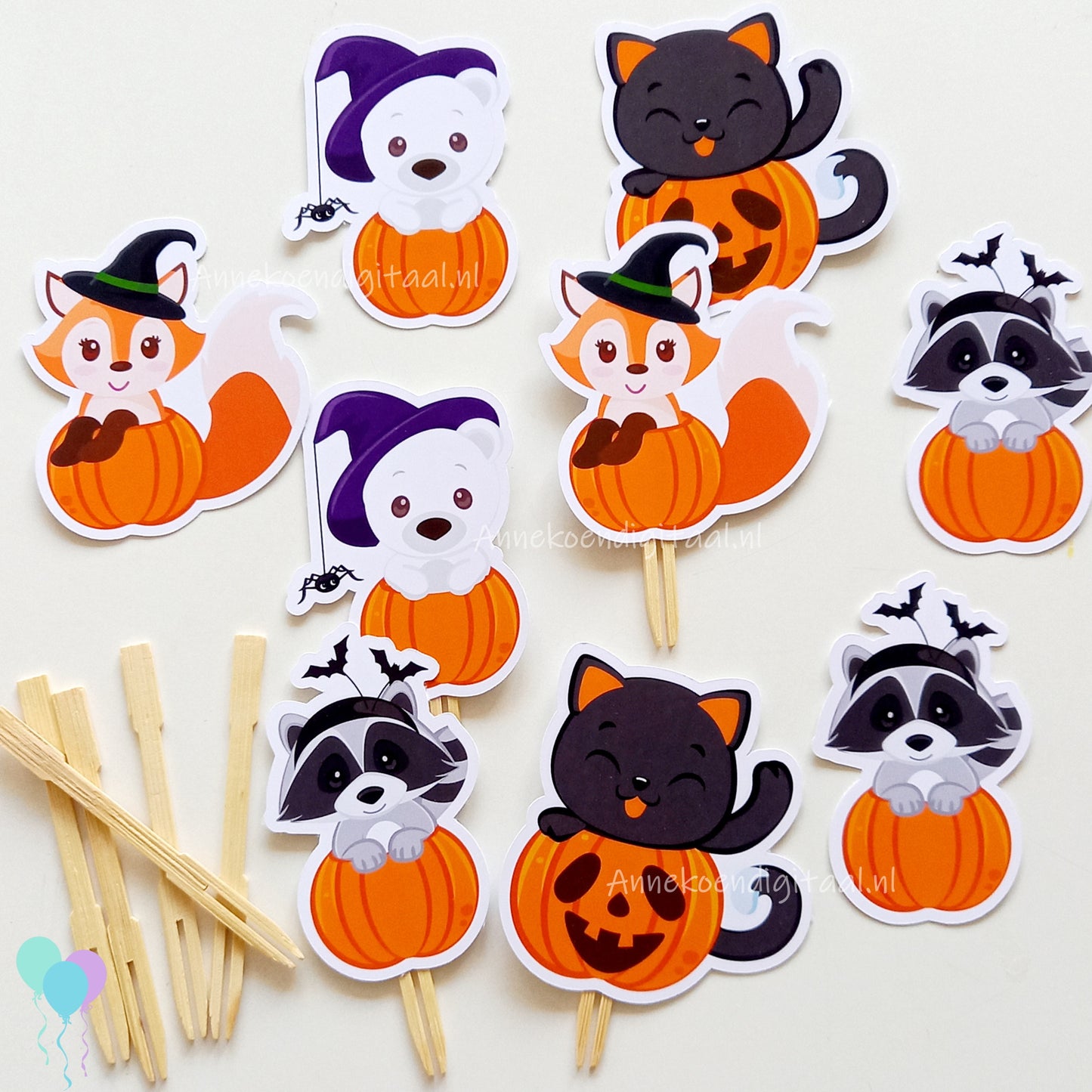 Pompoendieren traktatie plaatjes