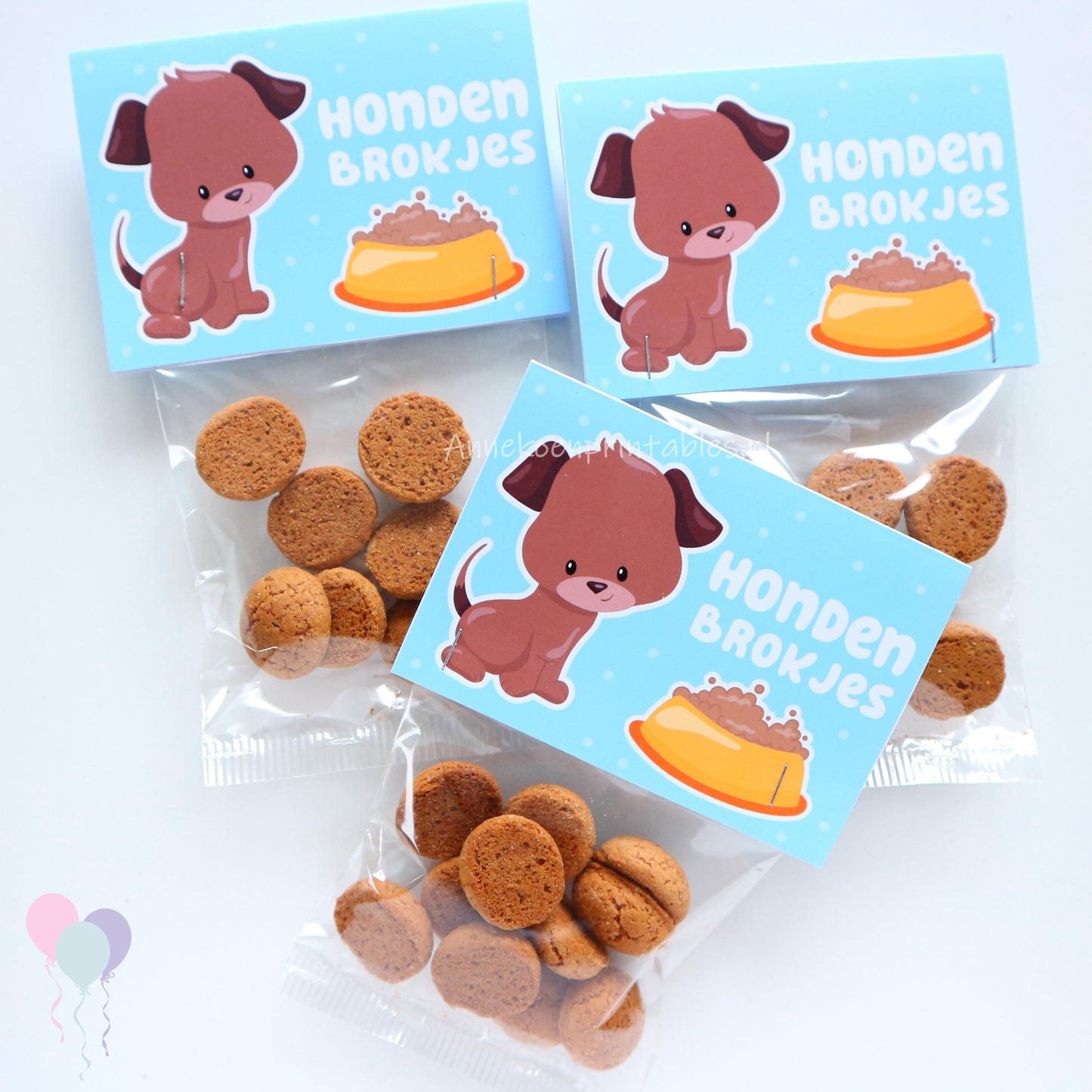Honden brokjes traktatie zakje label