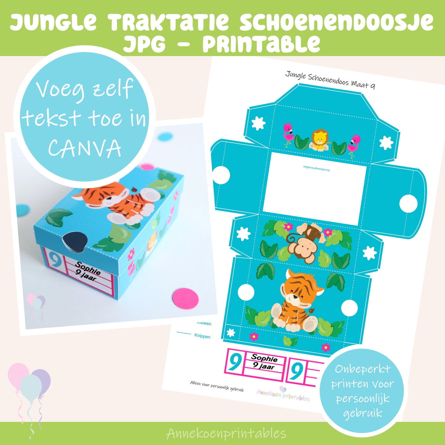 Jungle traktatie schoenendoosje