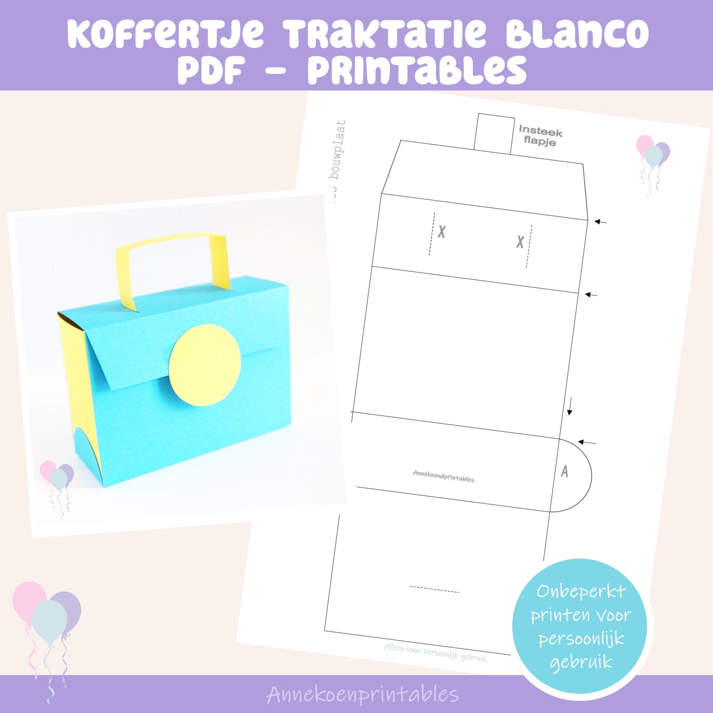 Traktatie koffertje Blanco