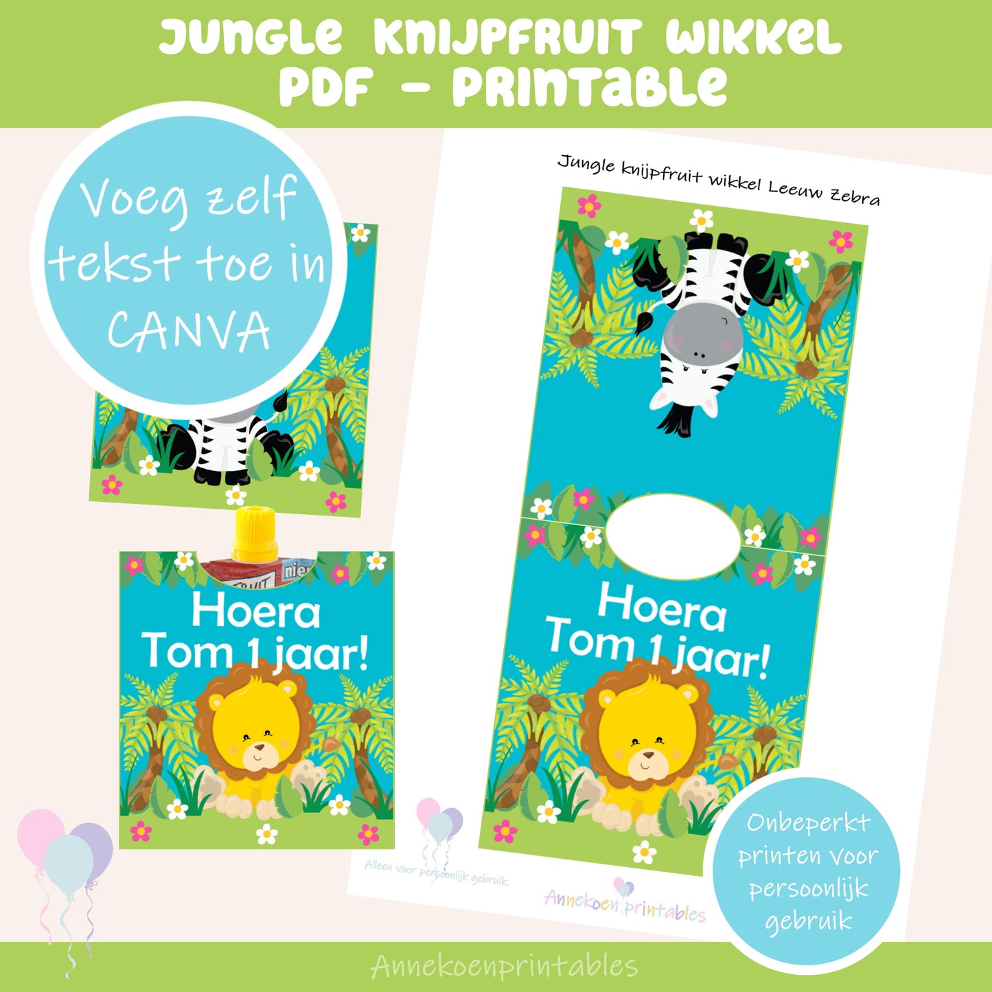 Jungle knijpfruit wikkel Leeuw Zebra