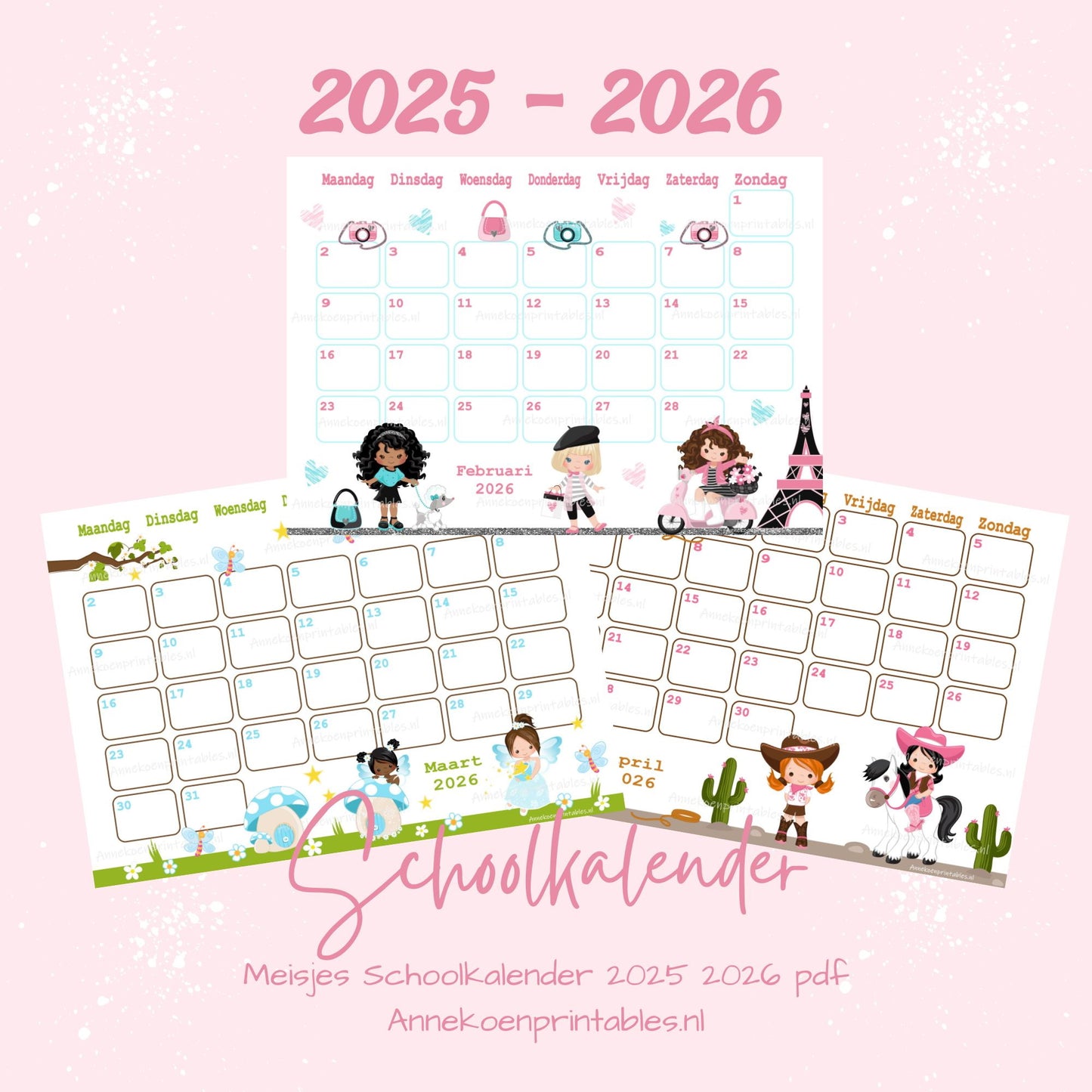 Meisjes Schoolkalender 2025 - 2026