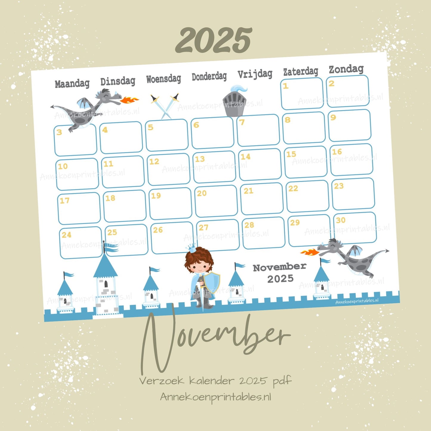 November kalender Ridder serie Verzoek 2025