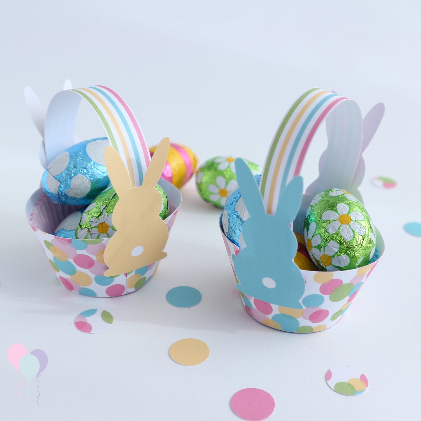 Paashaas wikkel mandjes pastel