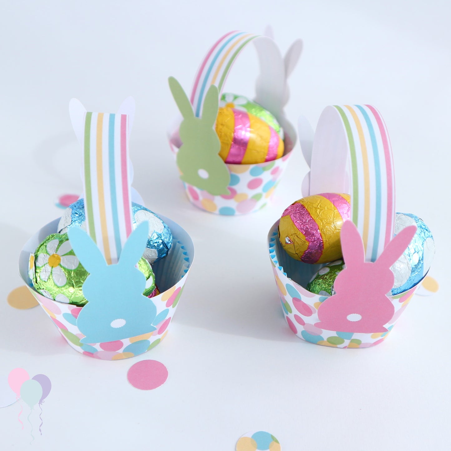 Paashaas wikkel mandjes pastel