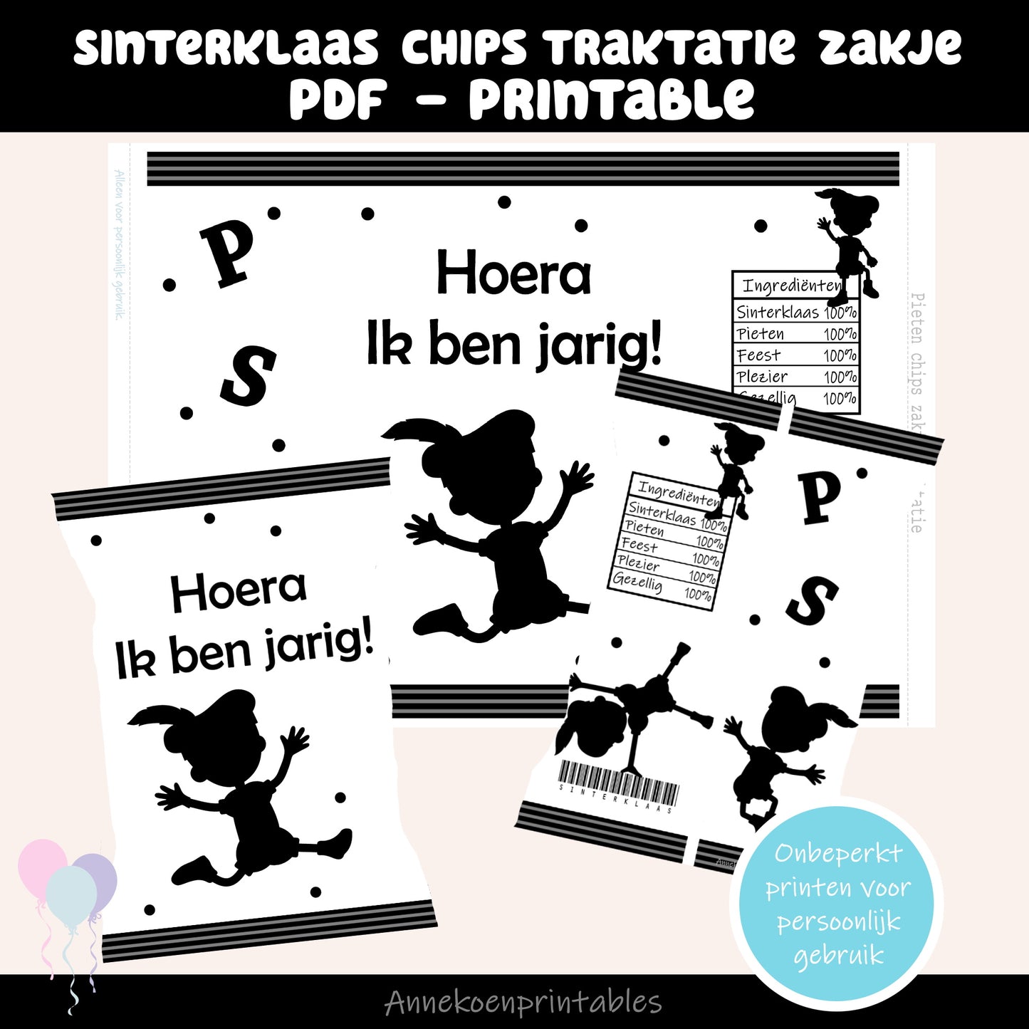 Sinterklaas chips traktatie zakje