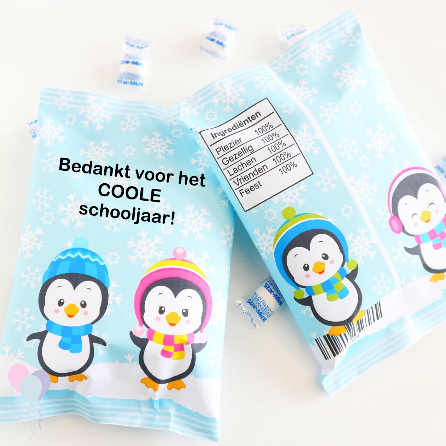 Pinguins chips traktatie zakje