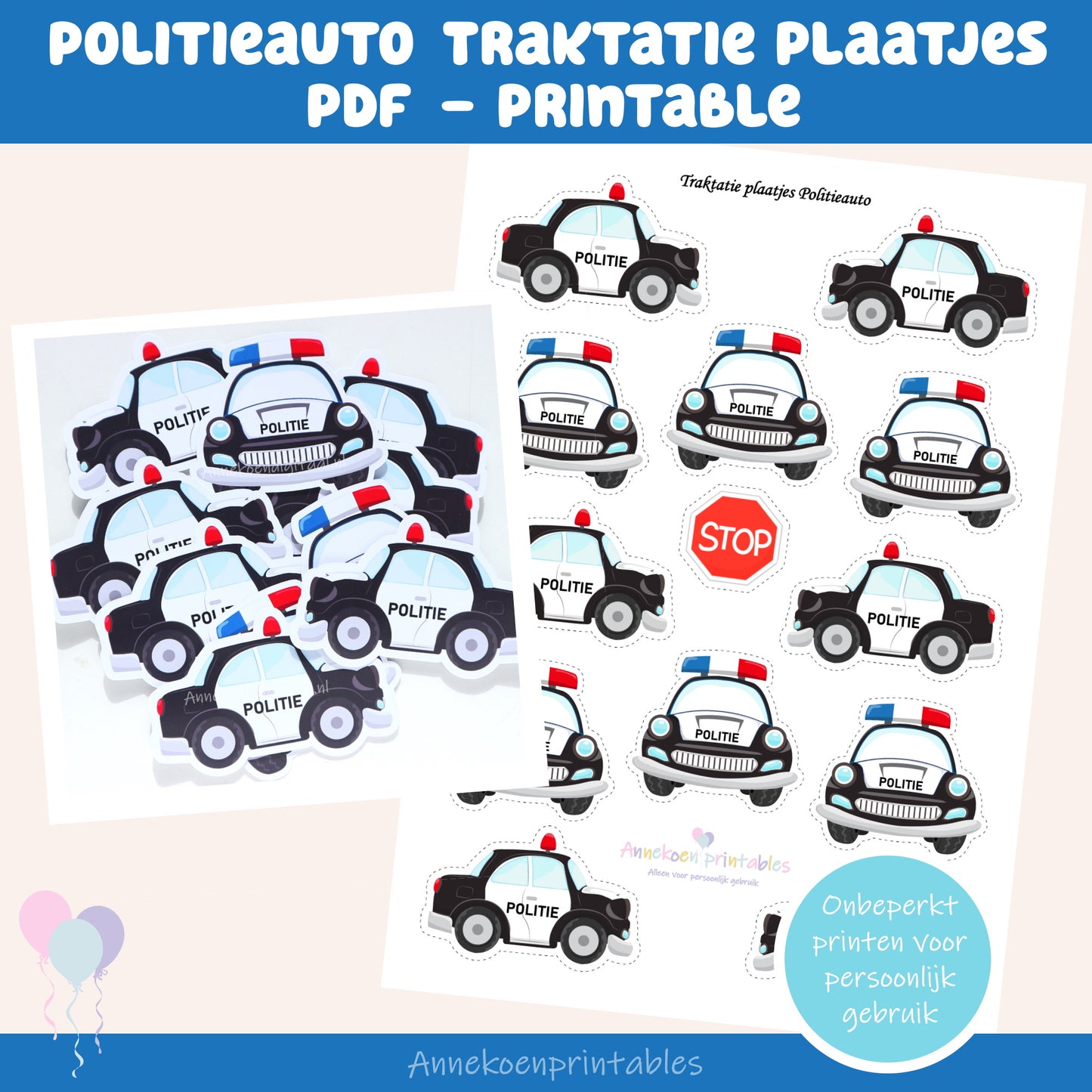 Politieauto traktatie plaatjes