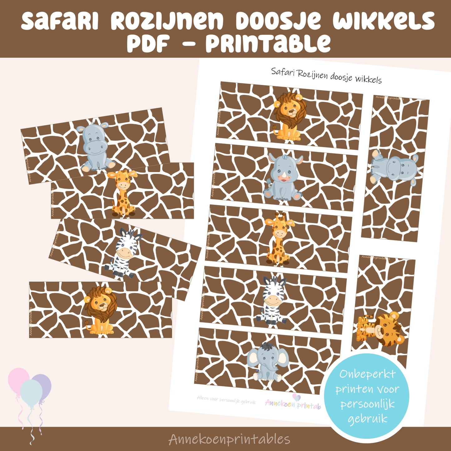 Safari Rozijnen doosje wikkels