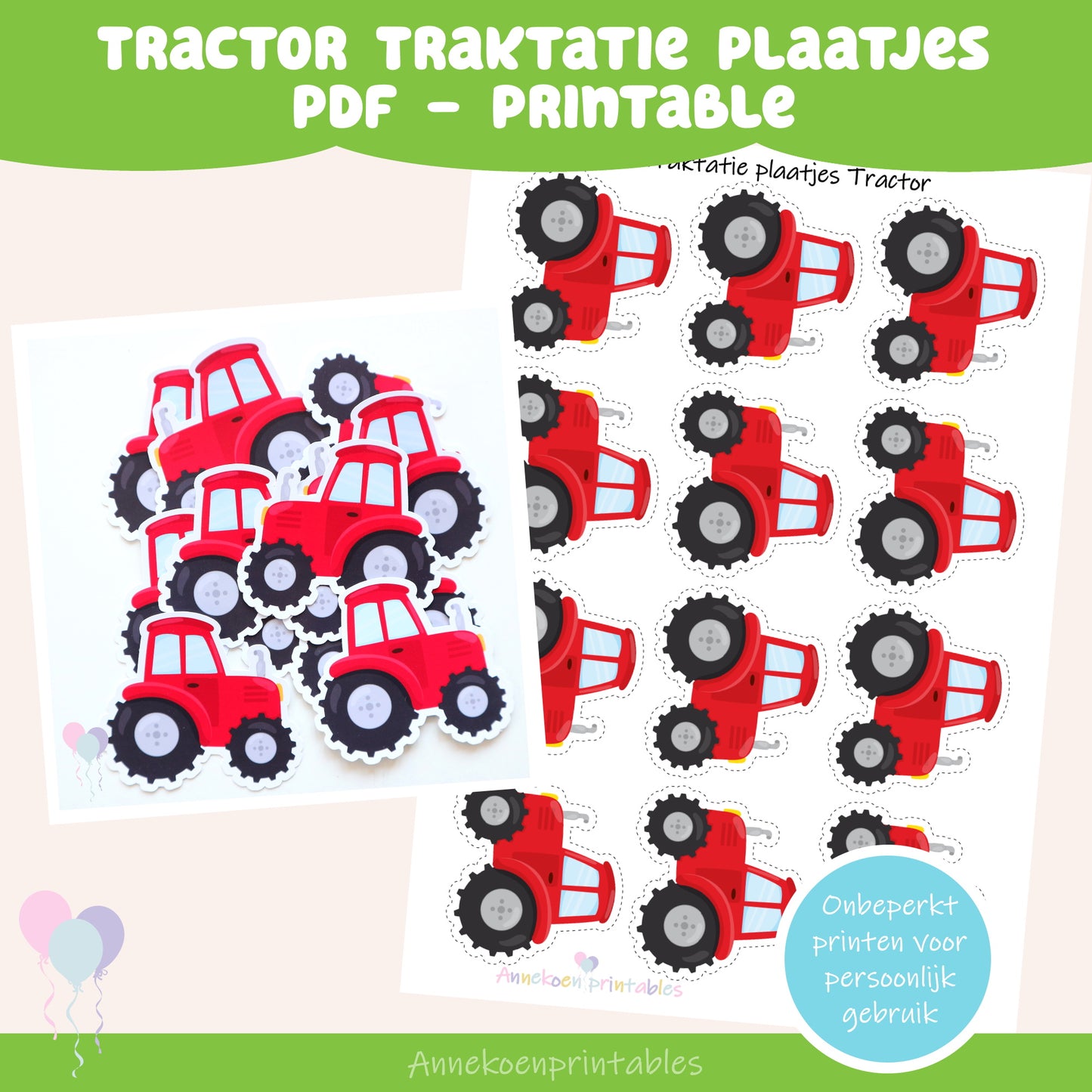 Tractor traktatie plaatjes