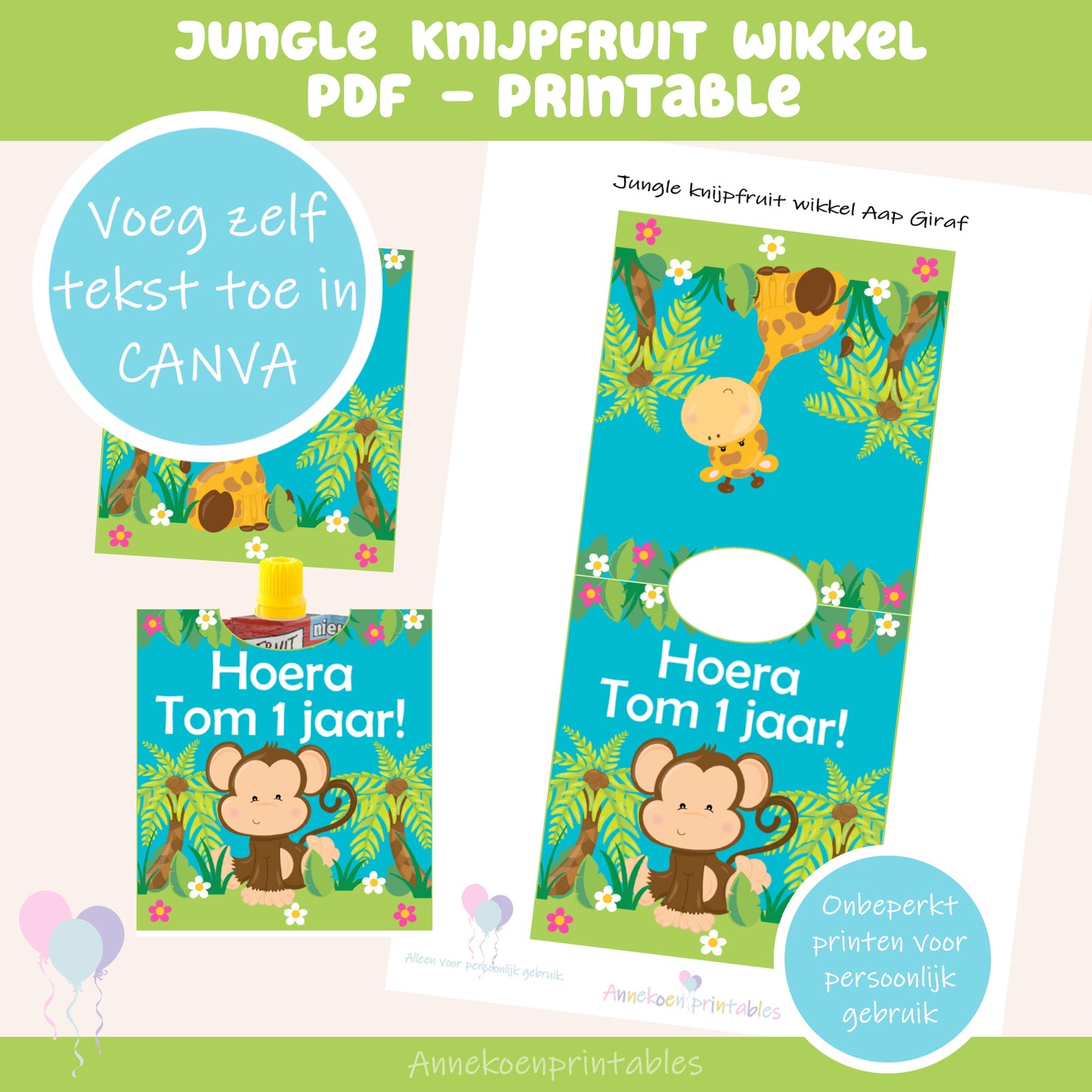 Jungle knijpfruit wikkel Aap Giraf