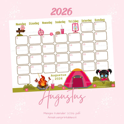 Kalender 2026 serie Meisjes