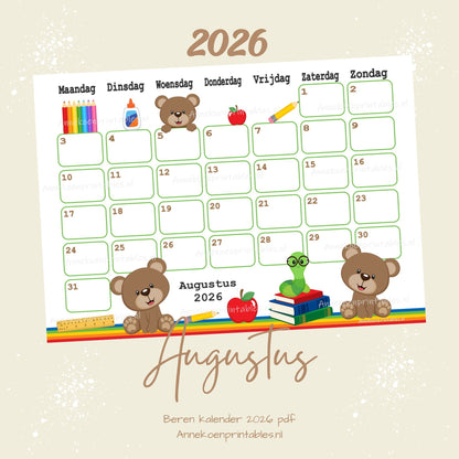 Kalender 2026 serie Beren