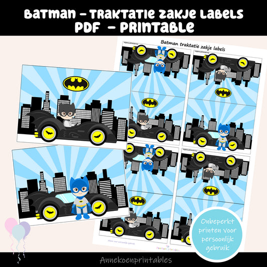 Batman traktatie zakje label