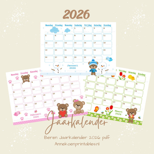 Kalender 2026 serie Beren