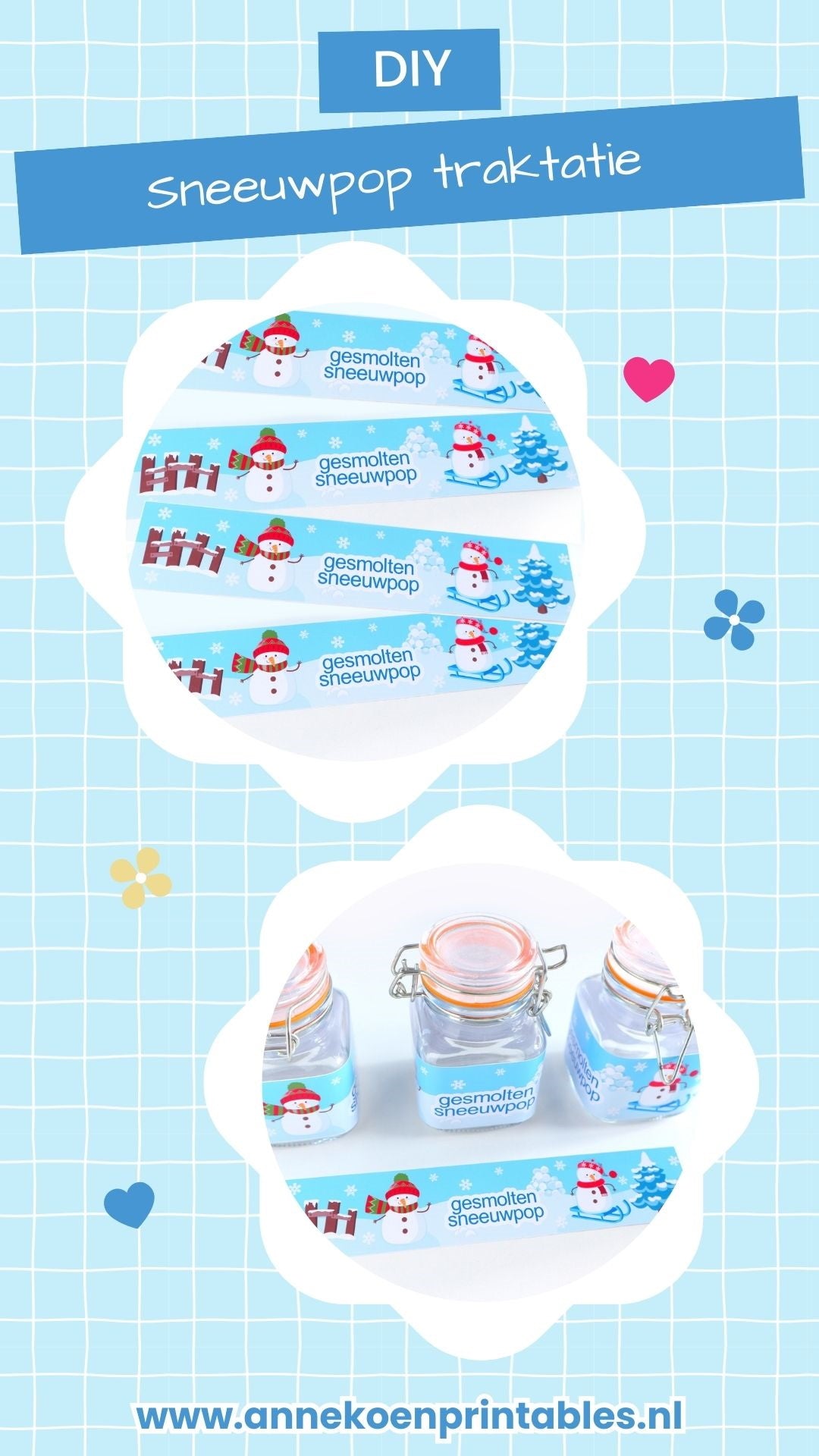 Gesmolten sneeuwpop traktatie wikkels