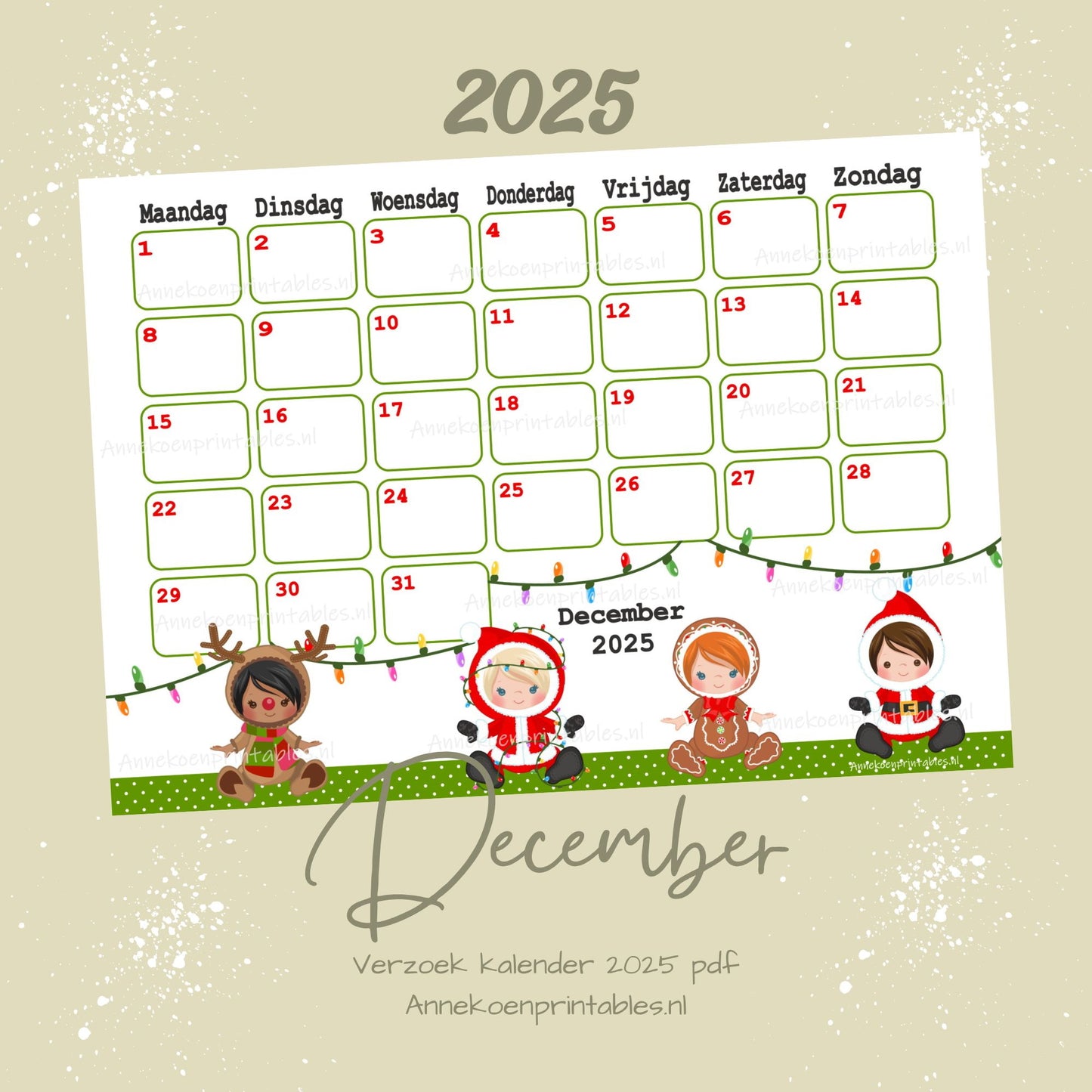 December kalender Kerst meisjes serie Verzoek 2025