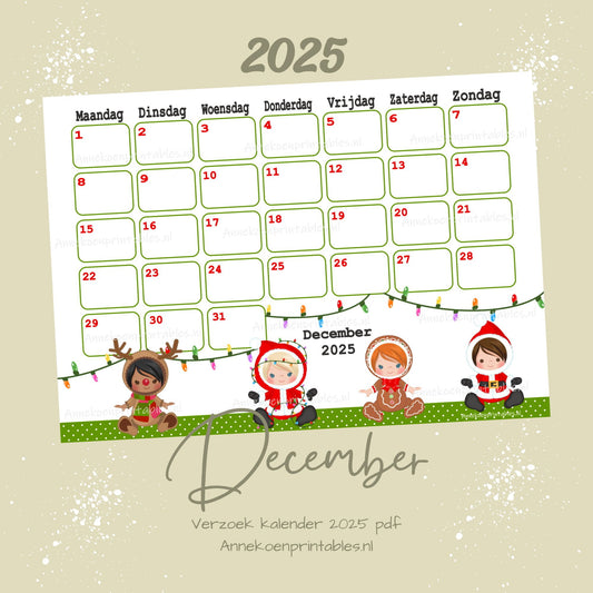 December kalender Kerst meisjes serie Verzoek 2025