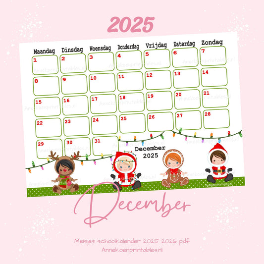 December kalender Kerst serie Meisjes 2025 - 2026