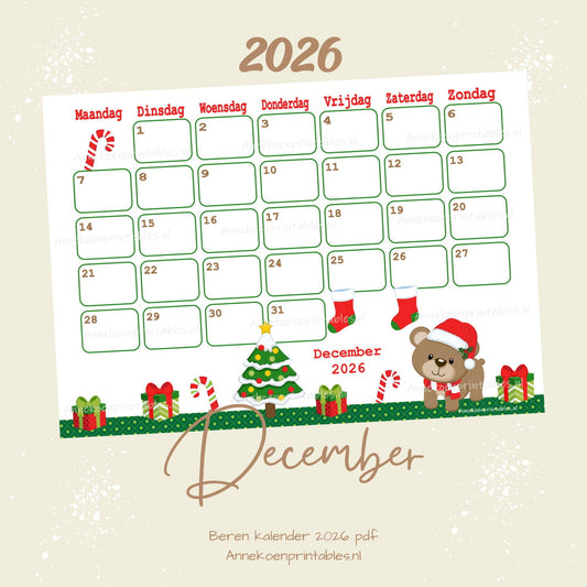 December kalender Kerst serie Beren 2026