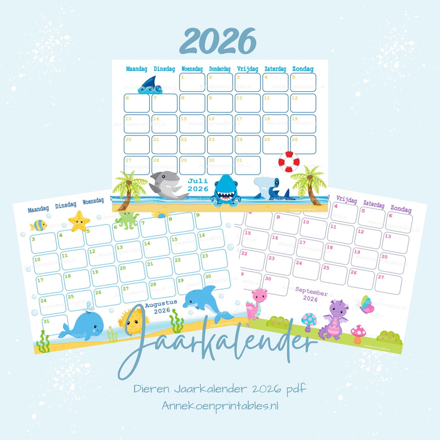 Kalender 2026 serie Dieren