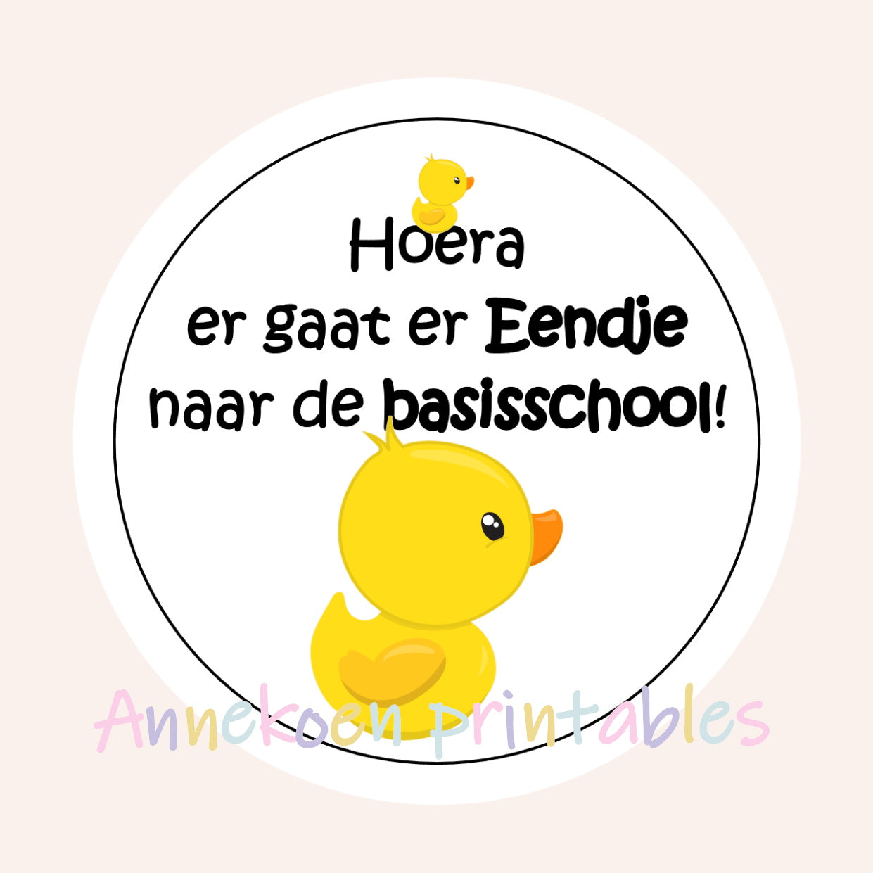 Eendje basisschool traktatie rondjes 4 cm