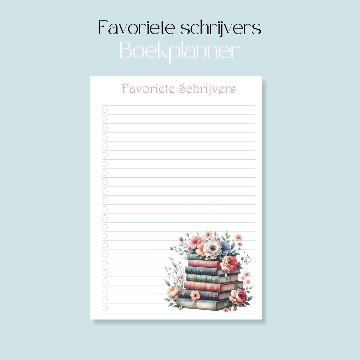 Favoriete schrijvers Boekplanner