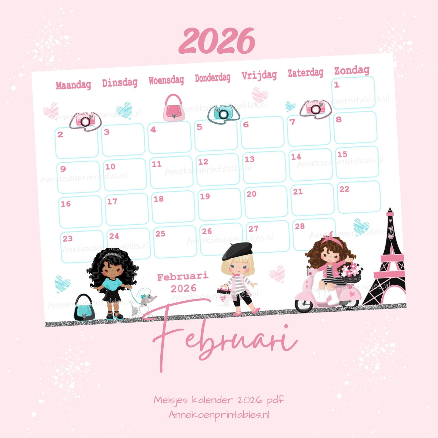 Kalender 2026 serie Meisjes