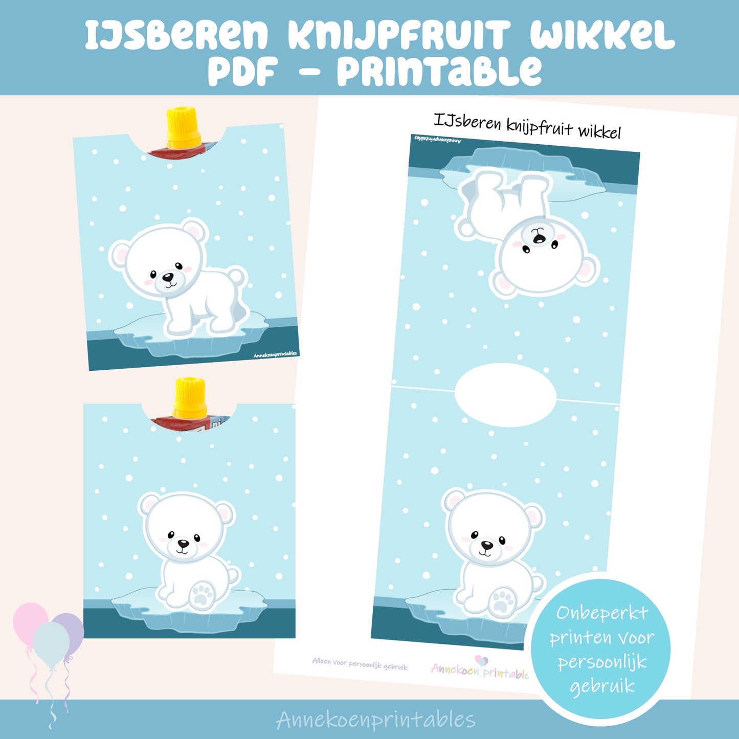 IJsberen knijpfruit wikkel