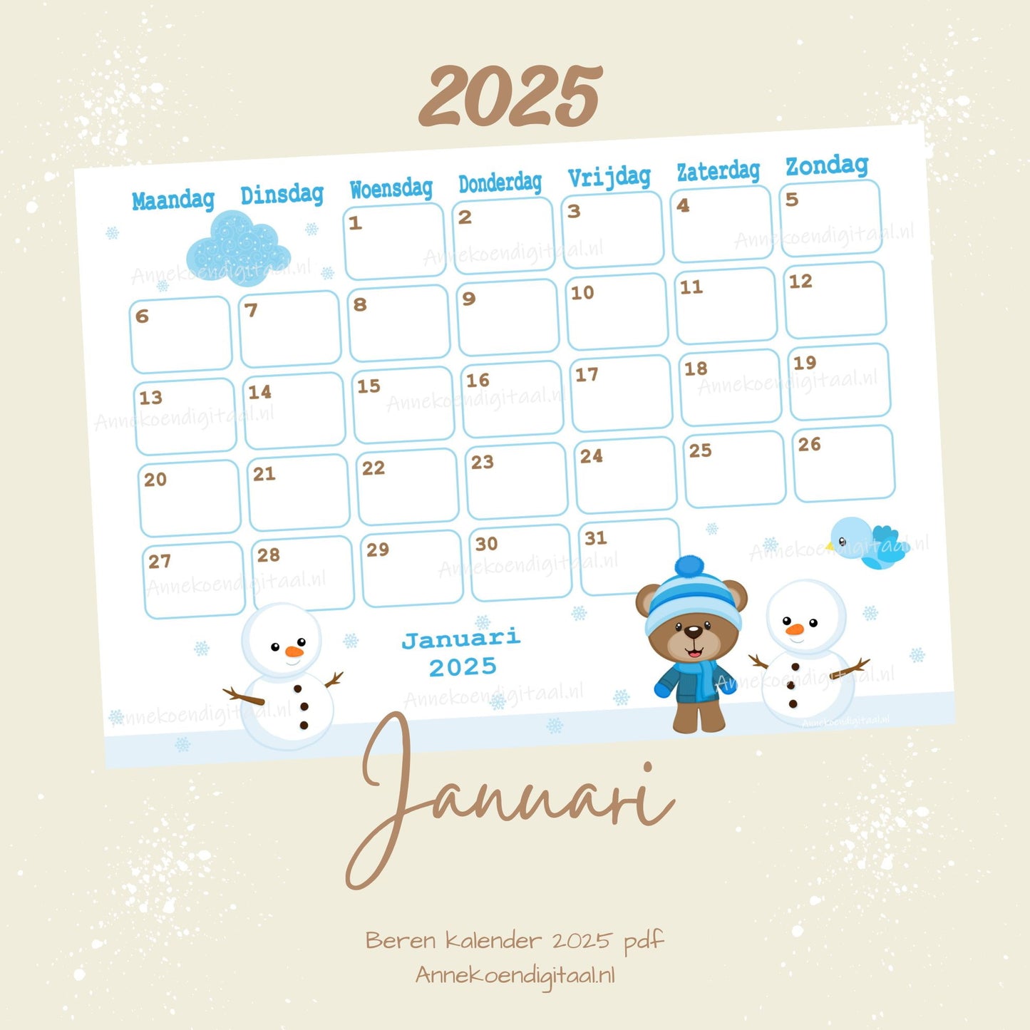 Beren jaarkalender 2025