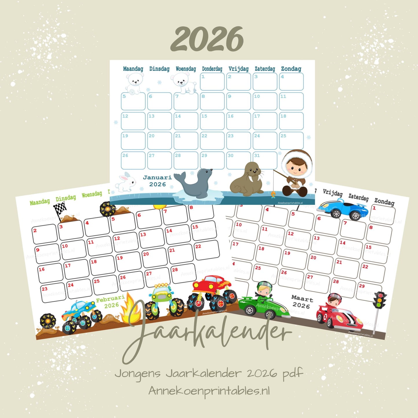 Kalender 2026 serie Jongens