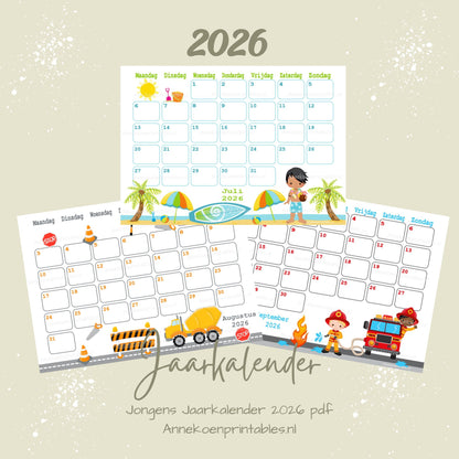 Kalender 2026 serie Jongens