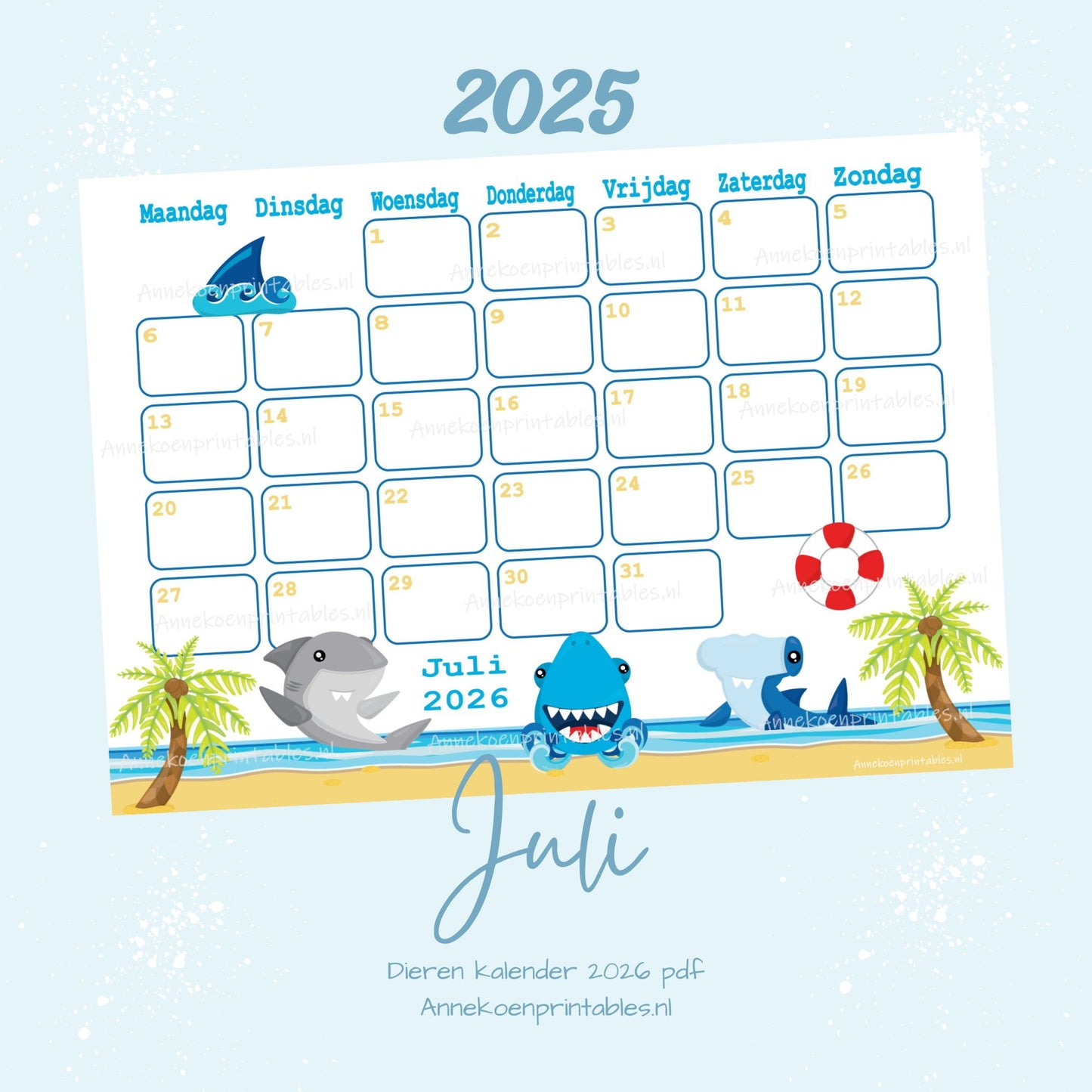 Kalender 2026 serie Dieren