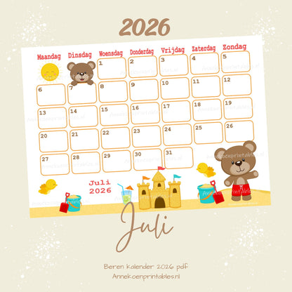 Kalender 2026 serie Beren