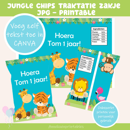 Jungle chips traktatie zakje
