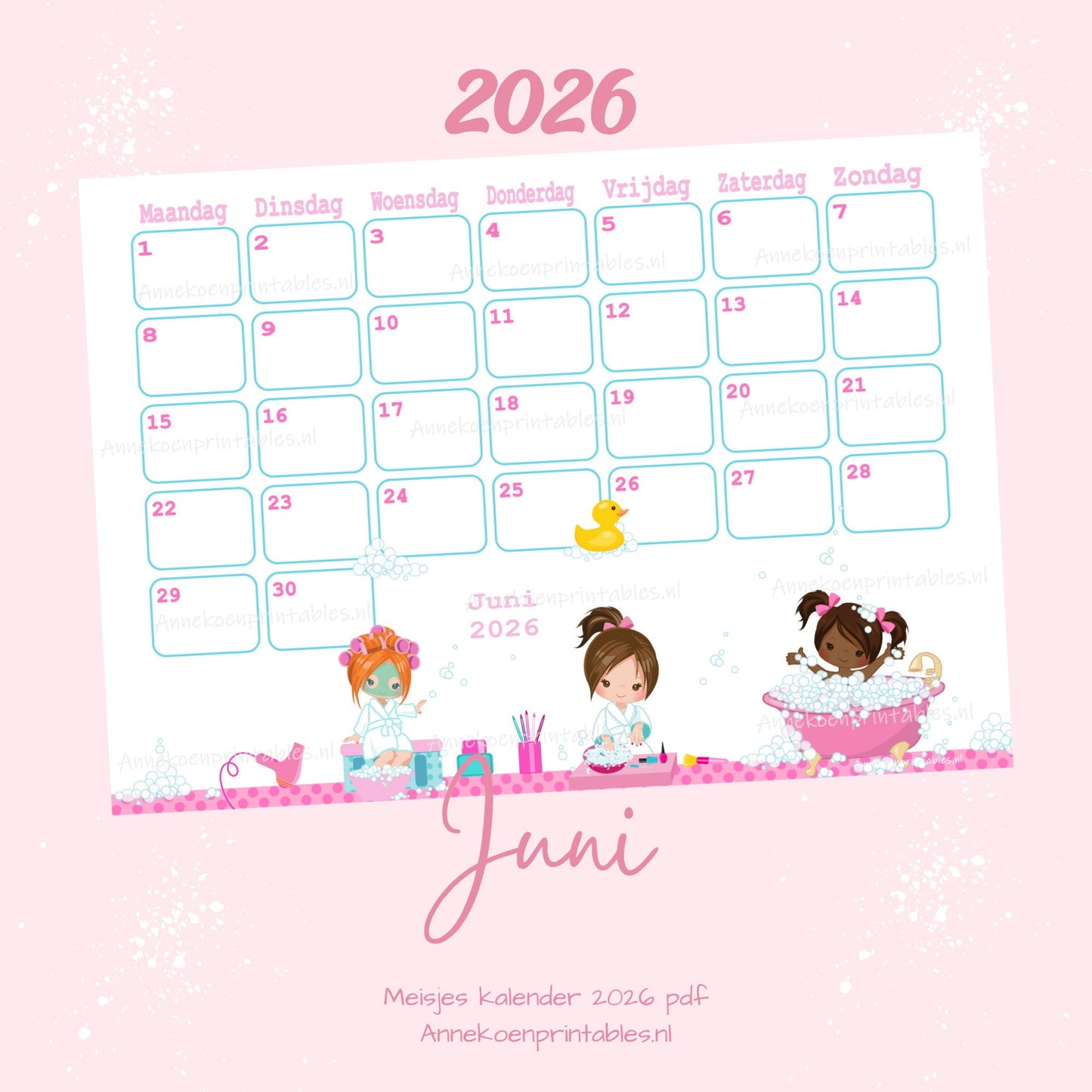 Juni kalender Spa serie Meisjes 2026