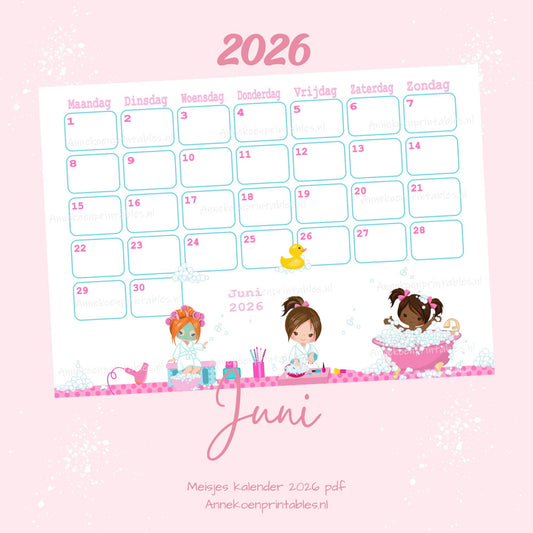 Juni kalender Spa serie Meisjes 2026