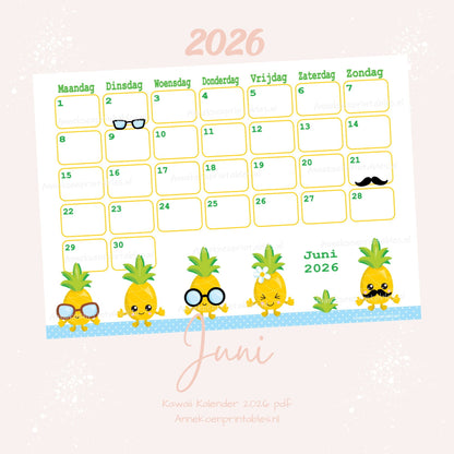 Kalender 2026 serie Kawaii