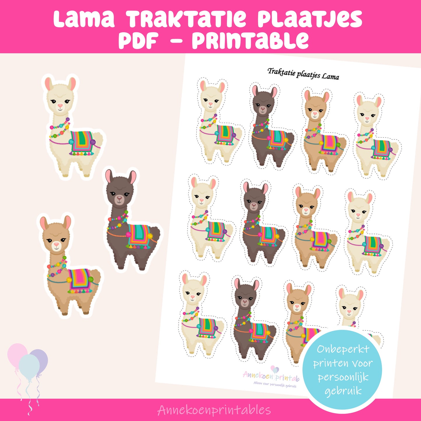 Lama traktatie plaatjes