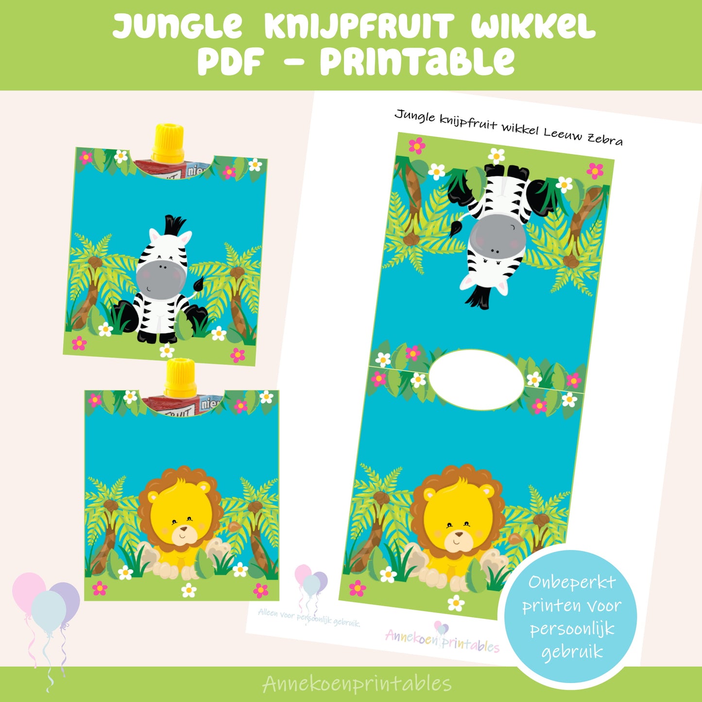 Jungle knijpfruit wikkel Leeuw Zebra