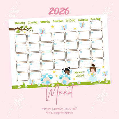 Kalender 2026 serie Meisjes