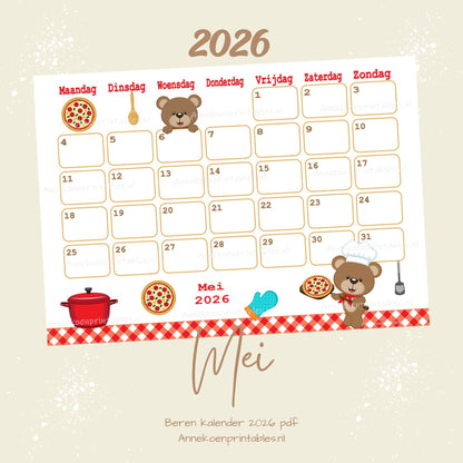 Kalender 2026 serie Beren